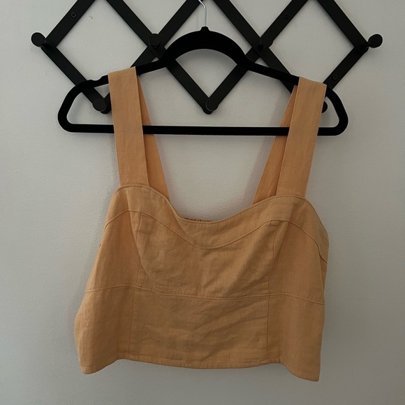 A&F Cropped Linen Top - Picture 2 of 4